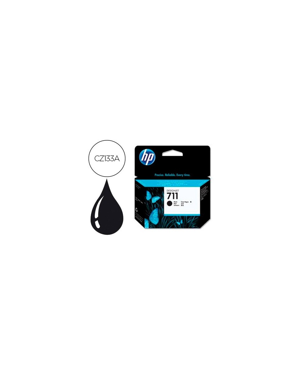 Ink jet hp n 711 designjet t120 t520 negro 80 ml