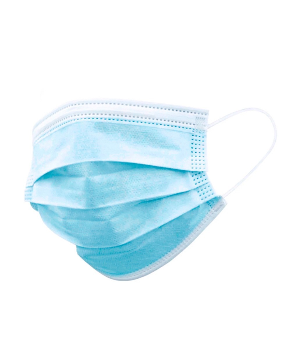 Mascarilla facial proteccion higienica desechable 3 capas filtracion color azul