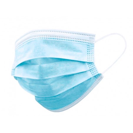 Mascarilla facial proteccion higienica desechable 3 capas filtracion color azul