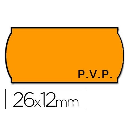Etiquetas meto onduladas 26 x 12 mm pvp fn adh 2 fluor naranja rollo 1500 etiquetas
