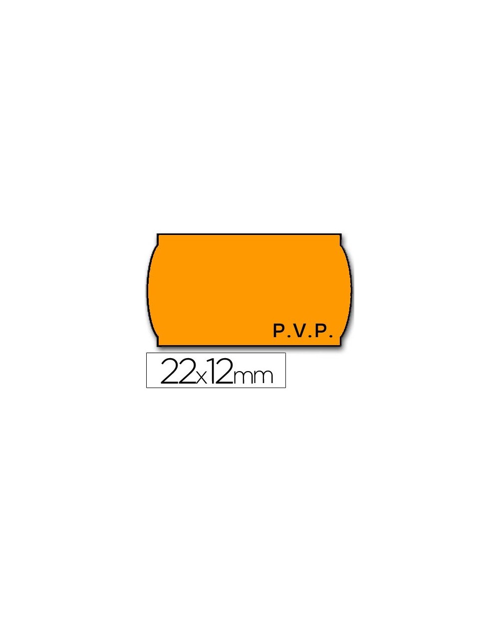 Etiquetas meto onduladas 22 x 12 mm pvp removible fn fluor naranja rollo 1500 etiquetas