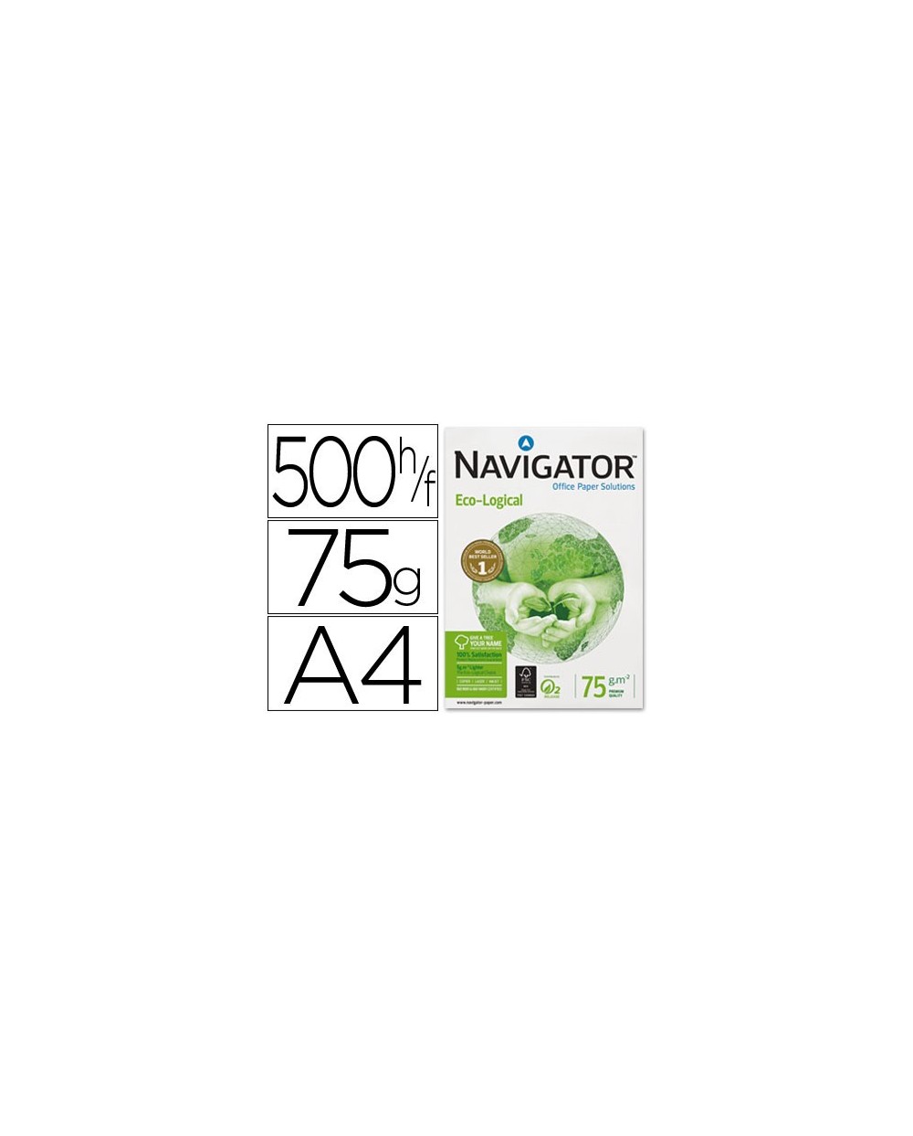 Papel fotocopiadora navigator eco logical din a4 75 gramos paquete de 500 hojas