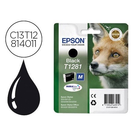 Ink jet epson t1281 stylus s22 sx125 negro 170 pag 