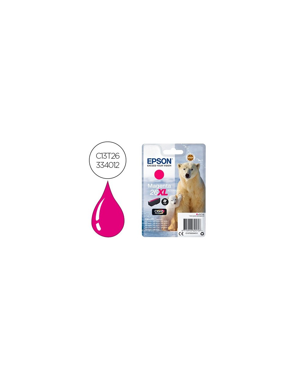 Ink jet epson 26xl xp600 605 700 800 magenta 700 pag
