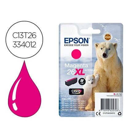 Ink jet epson 26xl xp600 605 700 800 magenta 700 pag