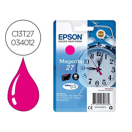 Ink jet epson 27 wf 3620 711 0 7610 7620 magenta 300 pag