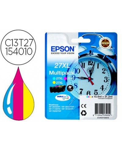 Ink jet epson 27xl wf3620 7110 7610 7620 pack multicolor