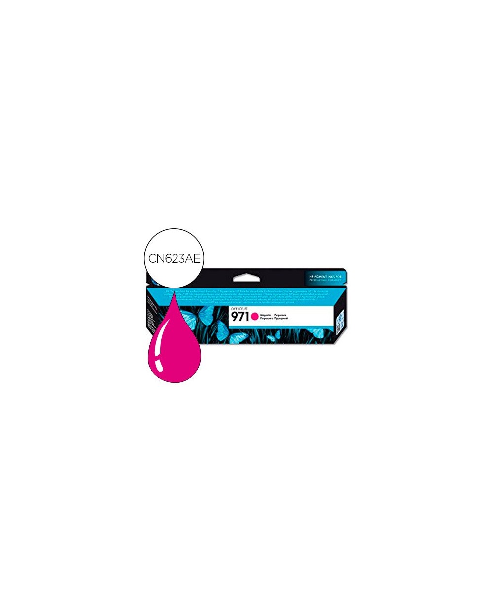 Ink jet hp 971 officejet pro x451 x551 x476 x576 magenta 2500 pag