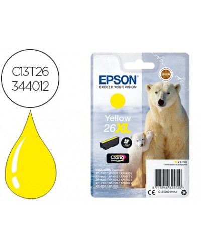 Ink jet epson 26xl xp 600 605 700 800 amarillo 700 pag