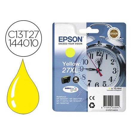 Ink jet epson 27xl wf 3620 7110 7610 7620 amarillo 1100 pag