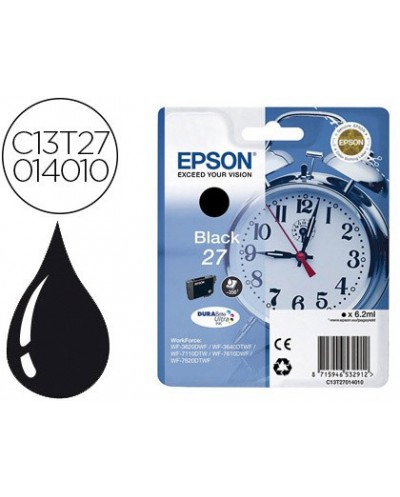 Ink jet epson 27 wf 3620 3640 7110 7610 7620 negro 350 pag