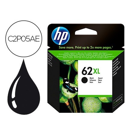 Ink jet hp 62xl envy 5640 7640 officejet 5740 negro 600 pag