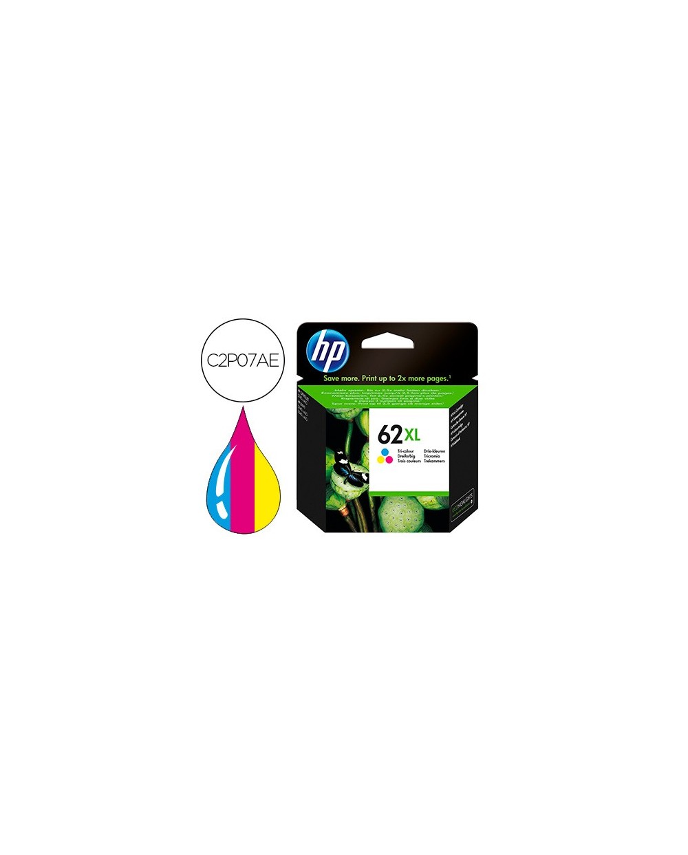 Ink jet hp 62xl envy 5640 7640 officejet 5740 tricolor 415 pag