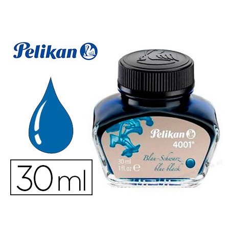 Tinta estilografica pelikan 4001 negro azul frasco 30 ml