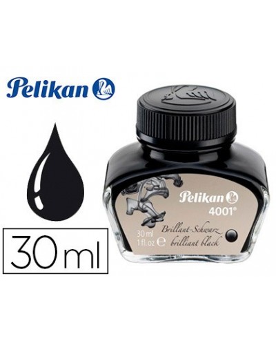 Tinta estilografica pelikan 4001 negro brillante frasco 30 ml