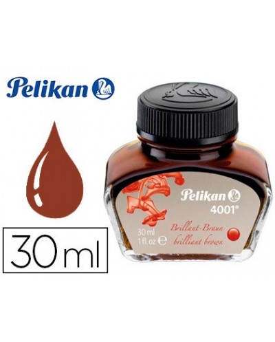 Tinta estilografica pelikan 4001 marron brillante frasco 30 ml