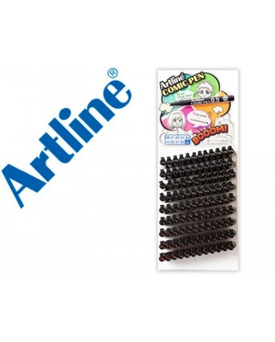 Rotulador artline calibrado microm negro comic pen punta poliacetal resistente al agua exp de 108 unidades stdas