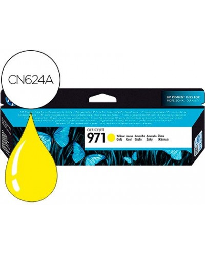 Ink jet hp 971 officejet pro x451 x551 x476 x576 amarillo 2500 pag