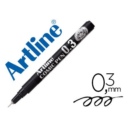 Rotulador artline calibrado micrometrico negro comic pen ek 283 punta poliacetal 03 mm resistente al agua