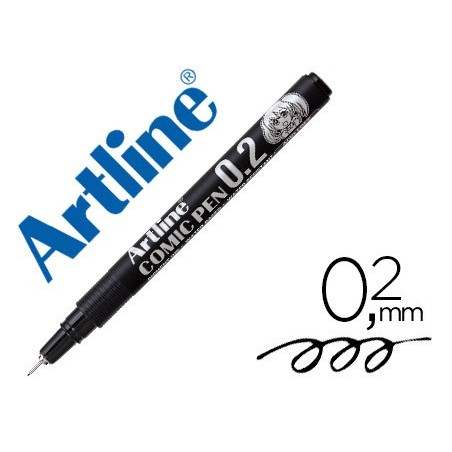 Rotulador artline calibrado micrometrico negro comic pen ek 282 punta poliacetal 02 mm resistente al agua