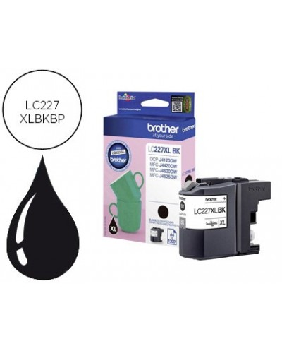 Ink jet brother lc 227xl negro dcp j4120dw mfc j4420dw j4620dw j4625dw 1200 pag