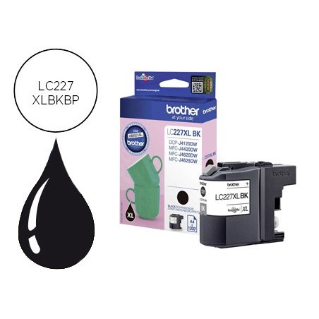 Ink jet brother lc 227xl negro dcp j4120dw mfc j4420dw j4620dw j4625dw 1200 pag