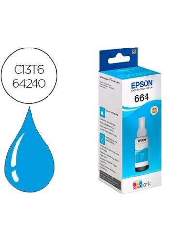 Tinta epson t6642 et2500 2550 14000 l475 565 575 4500 cian botella 70 ml 6500 pag