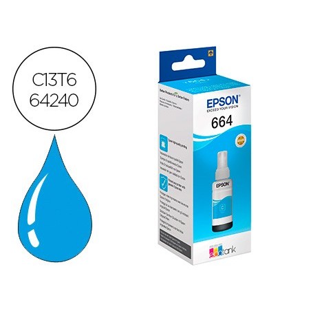 Tinta epson t6642 et2500 2550 14000 l475 565 575 4500 cian botella 70 ml 6500 pag