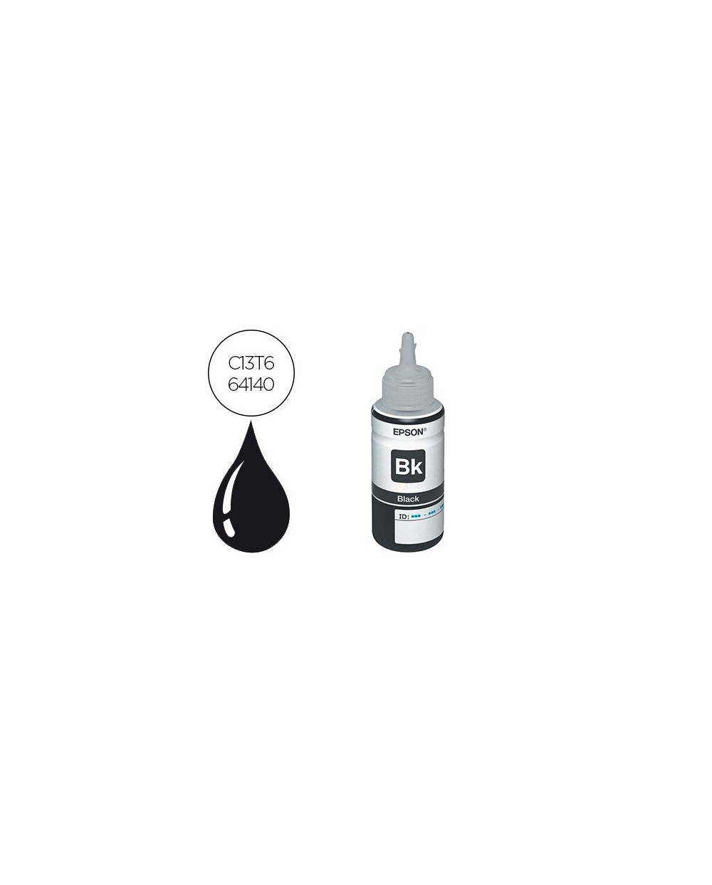 Tinta epson t6641 et2500 2550 14000 l475 565 575 4500 negro botella 70 ml 4000 pag