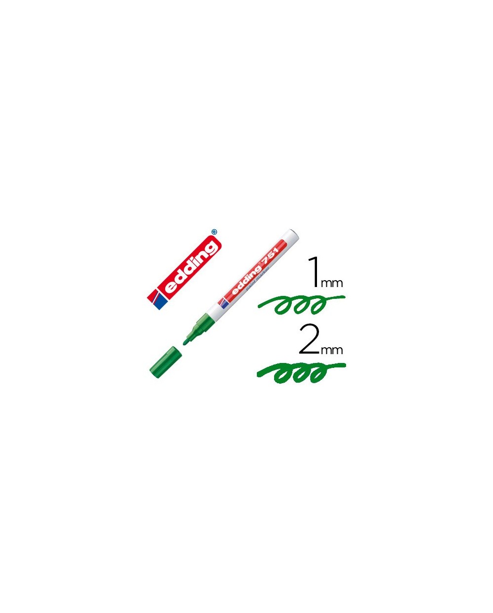 Rotulador edding punta fibra 751 verde punta redonda 1 2 mm