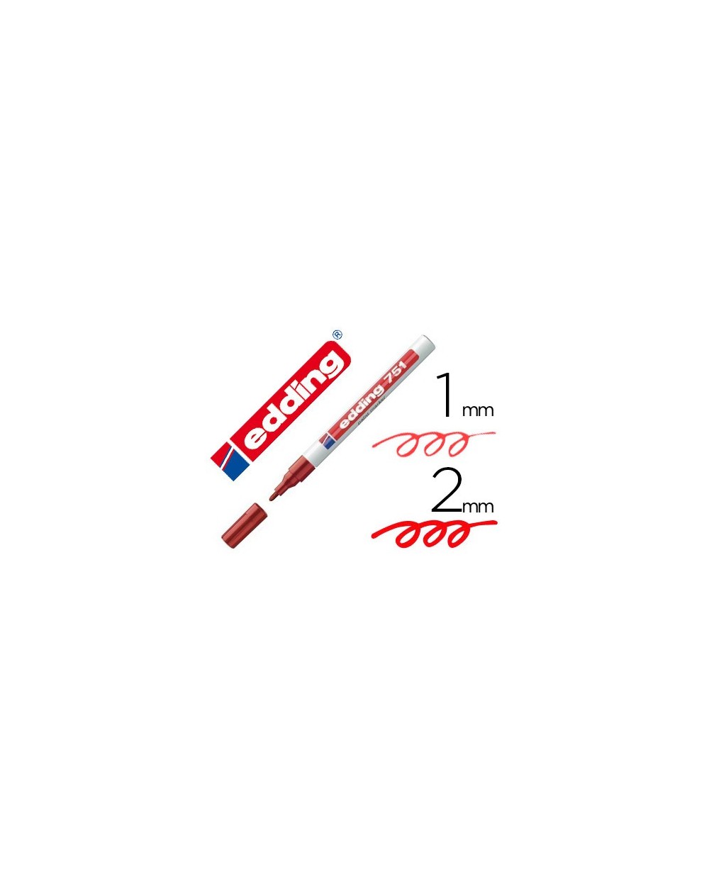 Rotulador edding punta fibra 751 rojo punta redonda 1 2 mm
