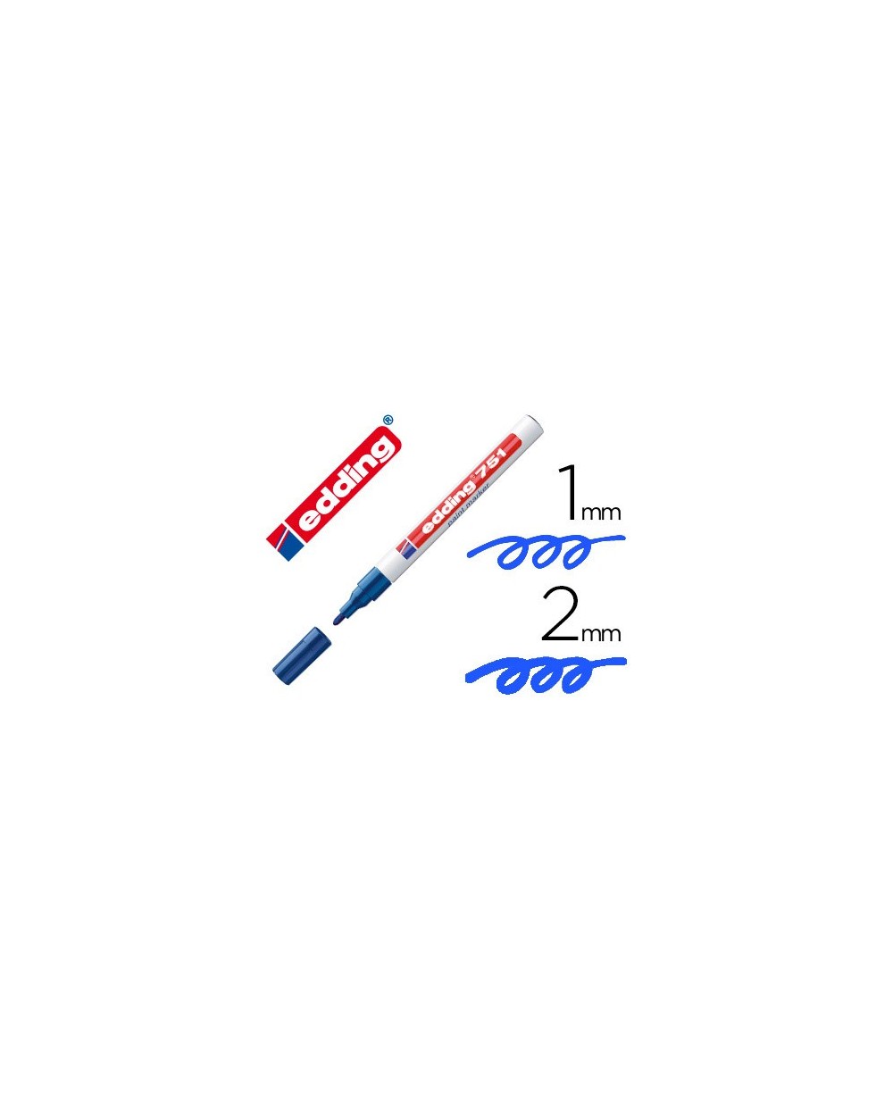 Rotulador edding punta fibra 751 azul punta redonda 1 2 mm