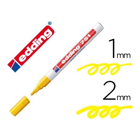 Rotulador edding punta fibra 751 amarillo punta redonda 1 2 mm