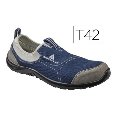 Zapatos de seguridad deltaplus de poliester y algodon con plantilla y puntera color azul marino talla 42