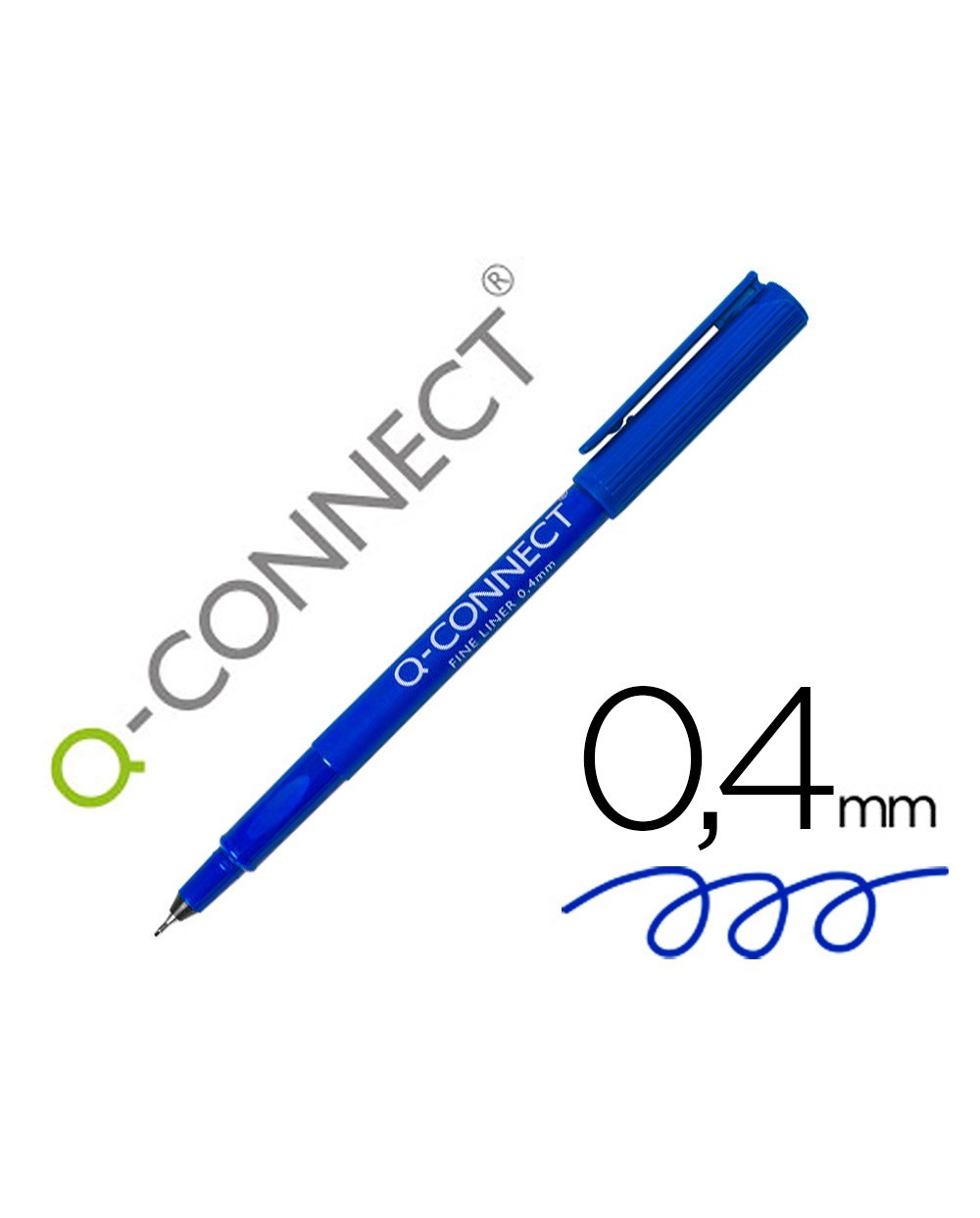 Rotulador q connect punta de fibra fine liner azul 04 mm