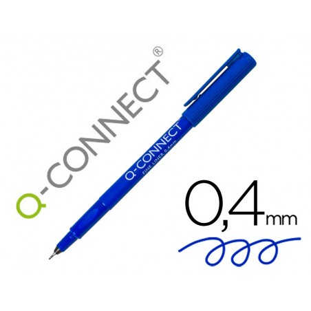 Rotulador q connect punta de fibra fine liner azul 04 mm