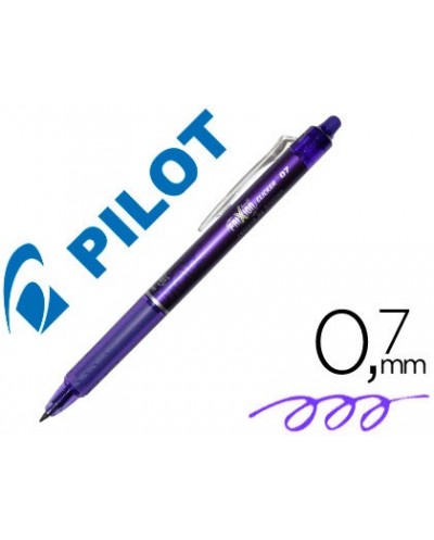 Boligrafo pilot frixion clicker borrable 07 mm color violeta en blister