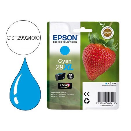 Ink jet epson home 29xl t2992 xp435 330 335 332 430 235 432 cian 450 pag