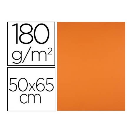 Cartulina liderpapel 50x65 cm 180g m2 naranja paquete de 25