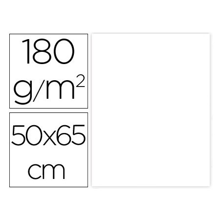 Cartulina liderpapel 50x65 cm 180g m2 blanco paquete de 25