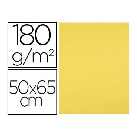 Cartulina liderpapel 50x65 cm 180g m2 amarillo limon paquete de 25