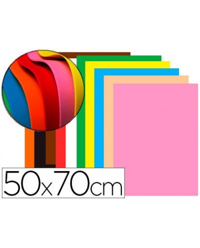 Goma eva liderpapel 50x70cm 60g m2 espesor 15mm colores surtidos