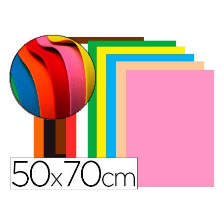 Goma eva liderpapel 50x70cm 60g m2 espesor 15mm colores surtidos