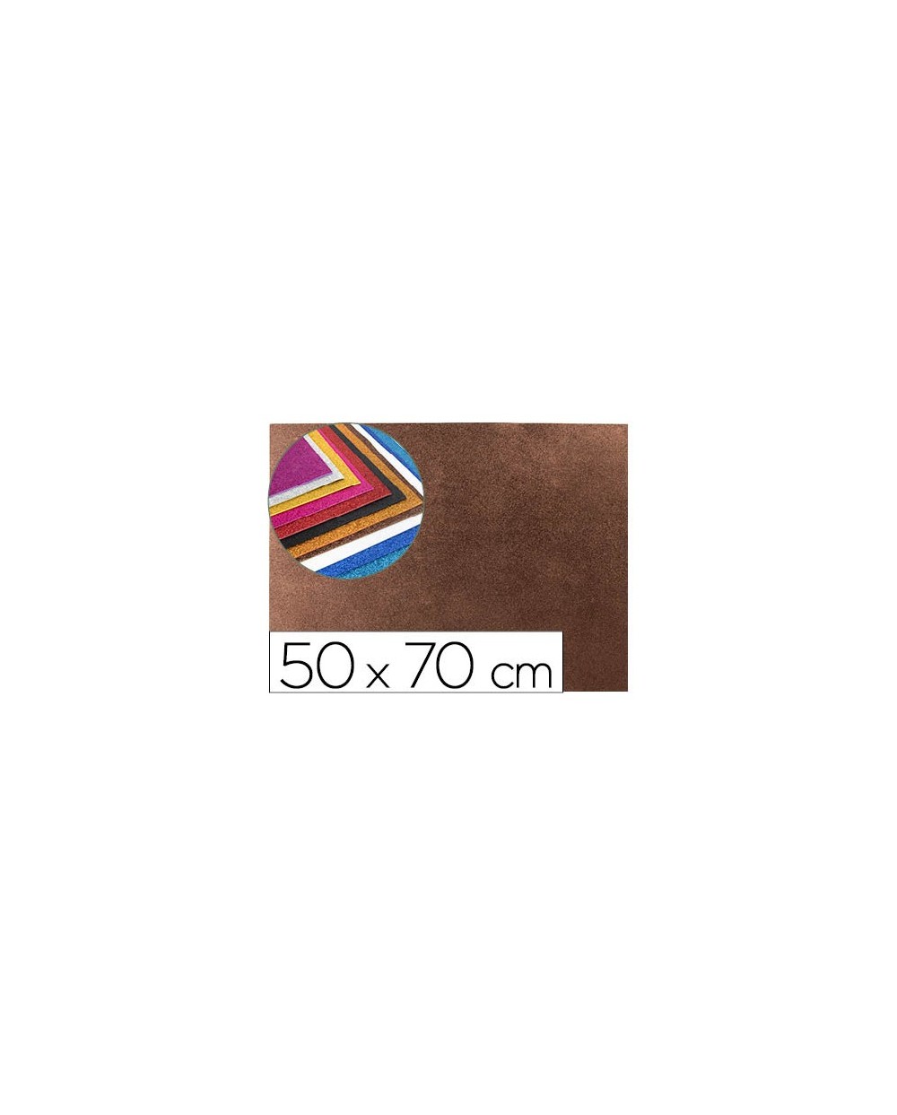 Goma eva con purpurina liderpapel 50x70cm 60g m2 espesor 2 mm marron