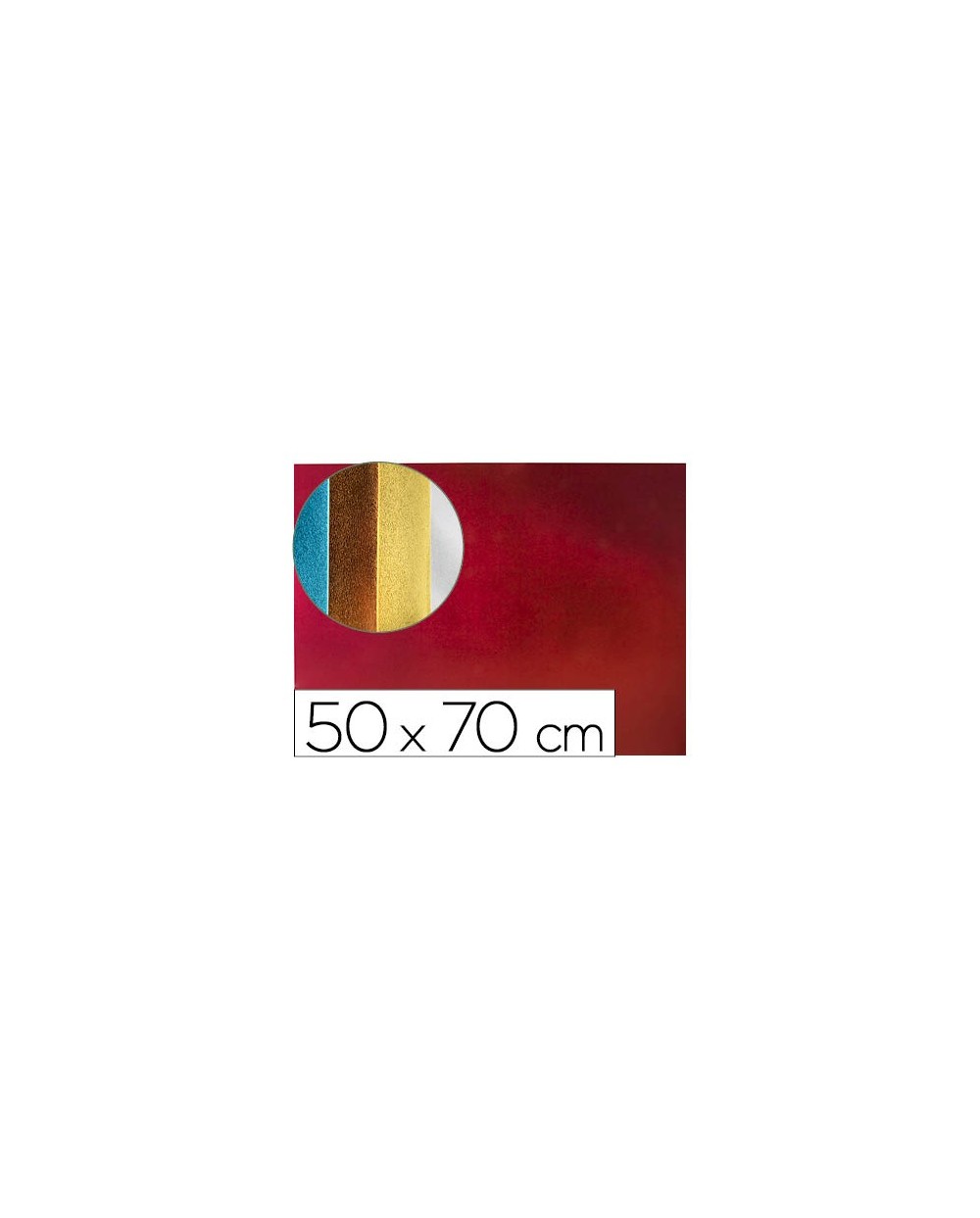 Goma eva liderpapel 50x70 cm espesor 2 mm metalizada rojo