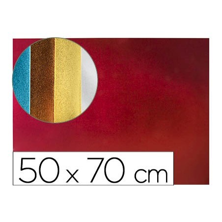 Goma eva liderpapel 50x70 cm espesor 2 mm metalizada rojo