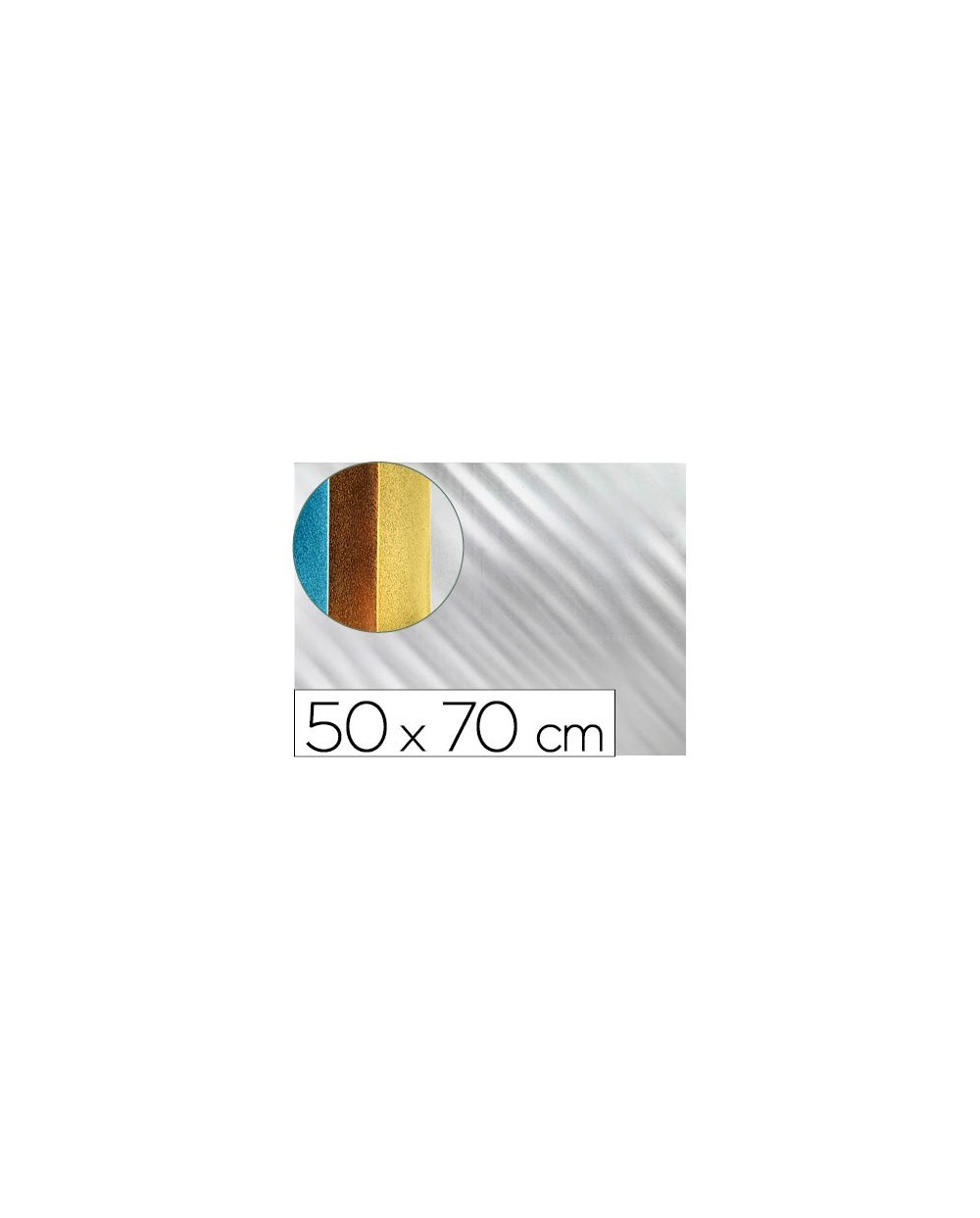 Goma eva liderpapel 50x70 cm espesor 2 mm metalizada plata