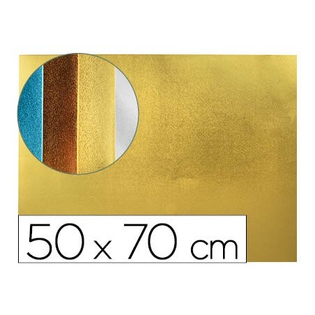 Goma eva liderpapel 50x70 cm espesor 2 mm metalizada oro