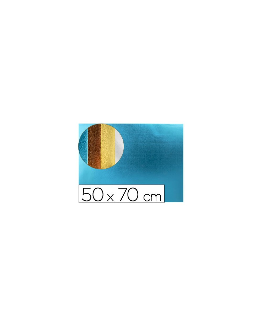 Goma eva liderpapel 50x70 cm espesor 2 mm metalizada azul claro