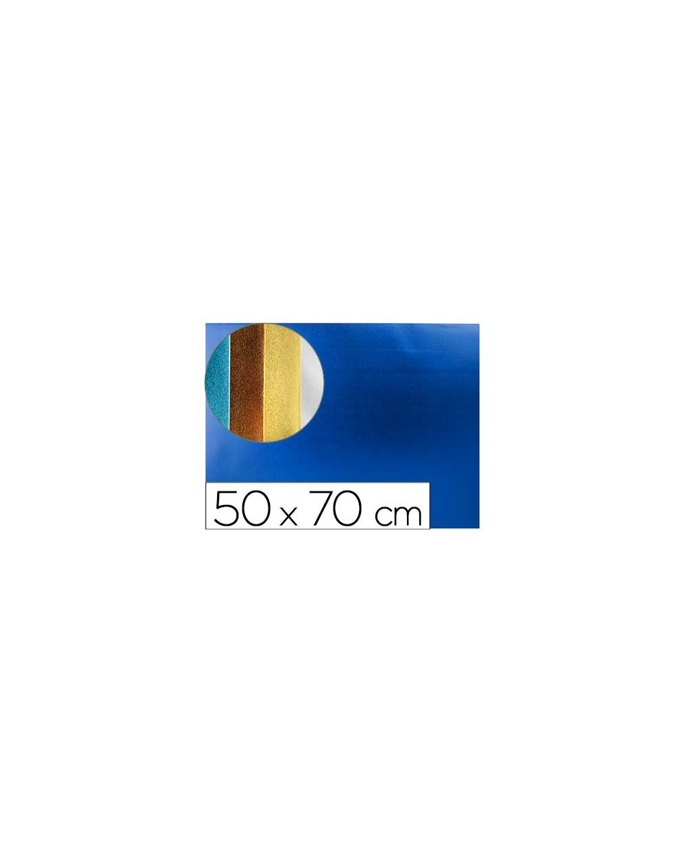 Goma eva liderpapel 50x70 cm espesor 2 mm metalizada azul